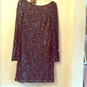 Black Sequin Evening Dress